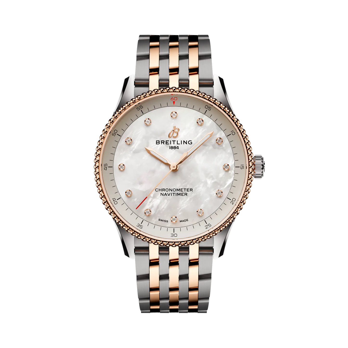 NAVITIMER 32 | 32mm Steel Case Pearl & Diamond Dot Dial