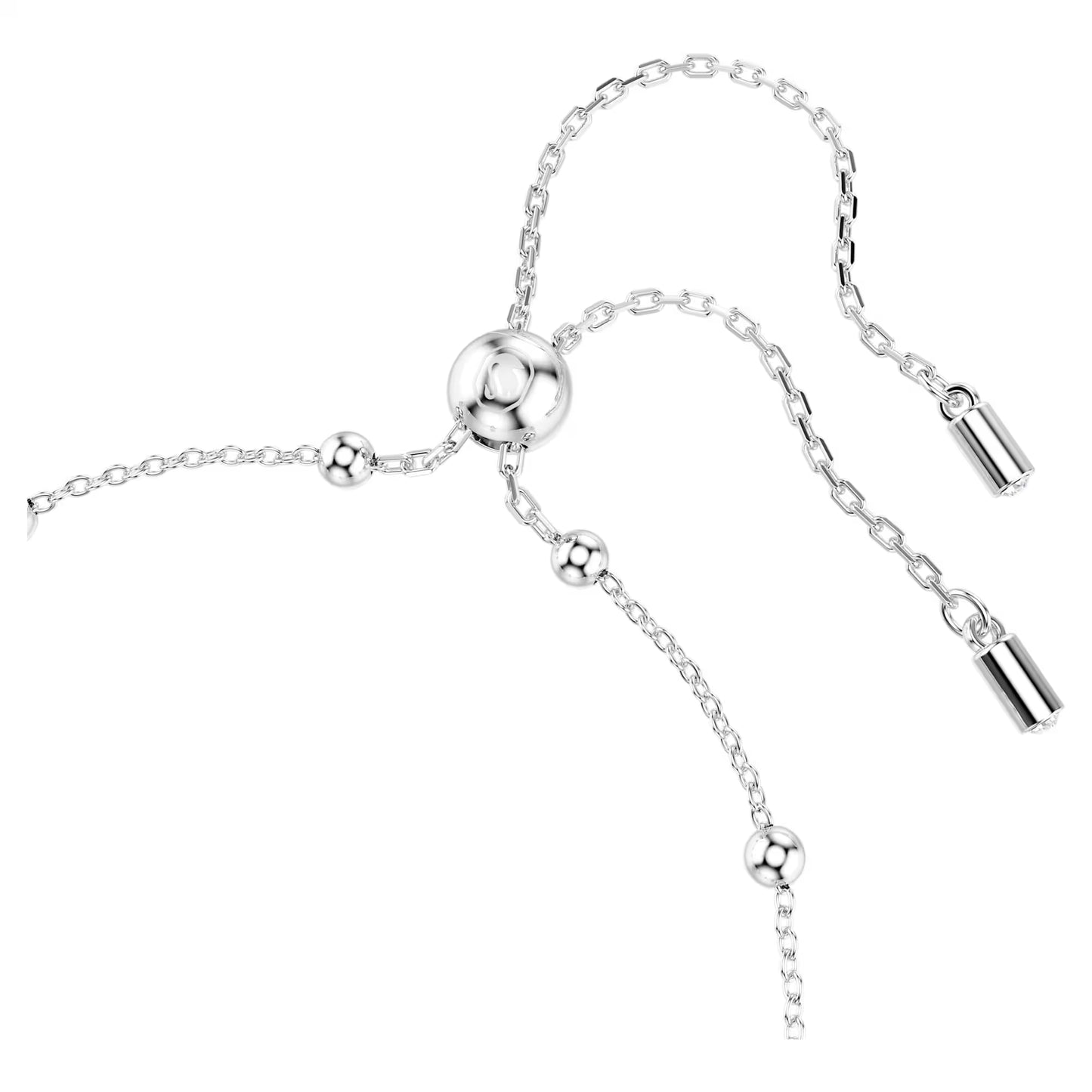 Una Angelic bracelet, Round cut, White, Rhodium plated