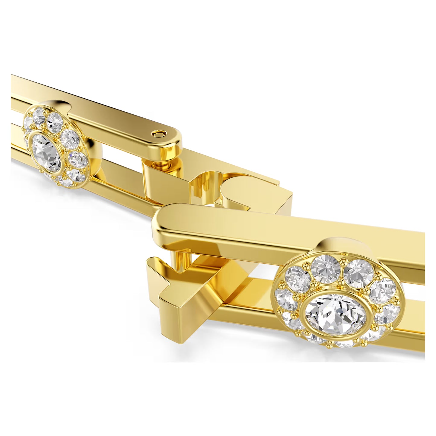 Una Angelic extender, Round cut, White, Gold-tone plated