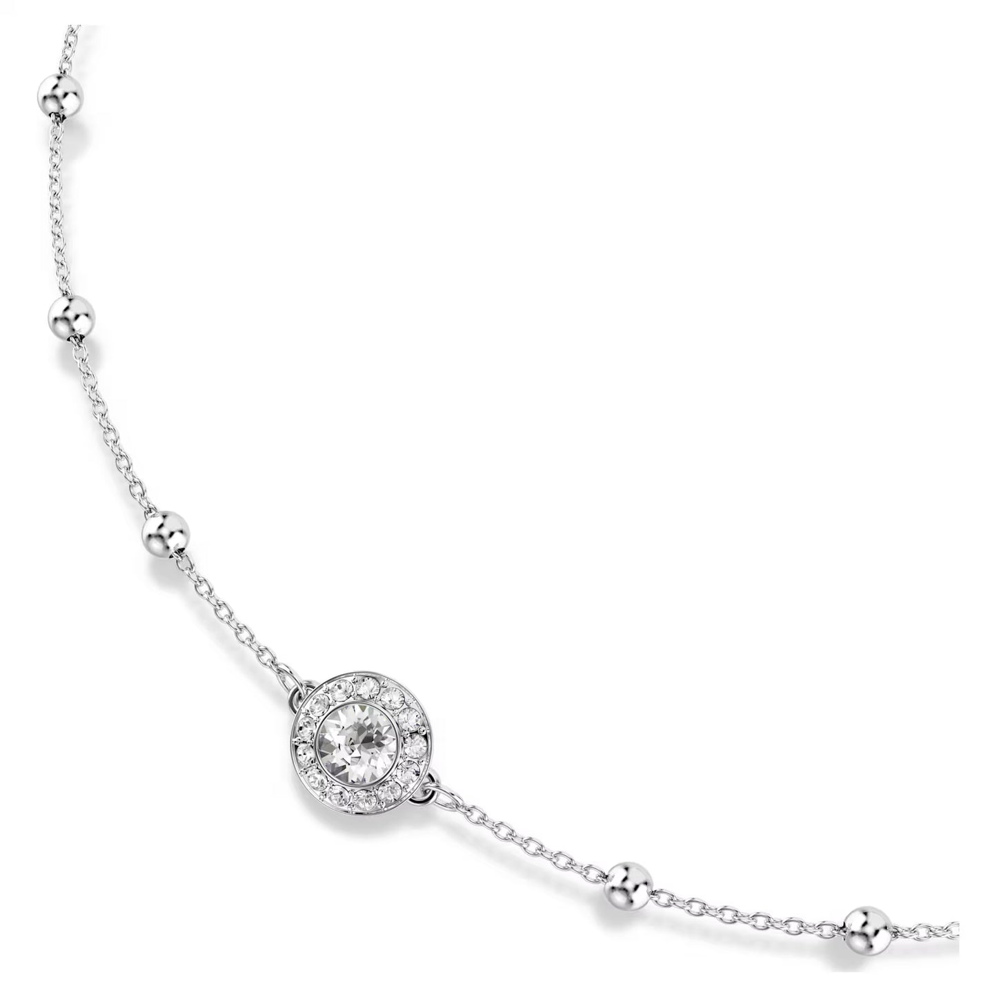 Una Angelic pendant, Round cut, Double sided motifs, White, Rhodium plated