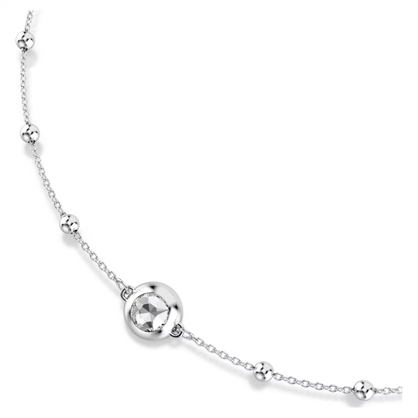 Una Angelic pendant, Round cut, Double sided motifs, White, Rhodium plated
