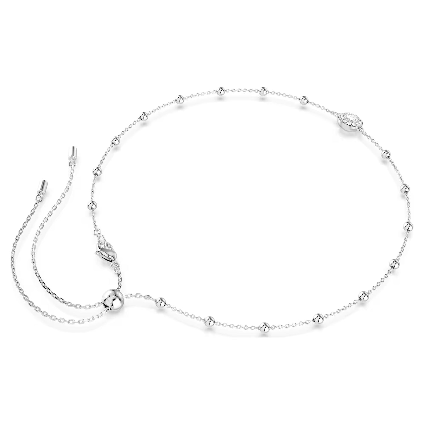 Una Angelic pendant, Round cut, Double sided motifs, White, Rhodium plated