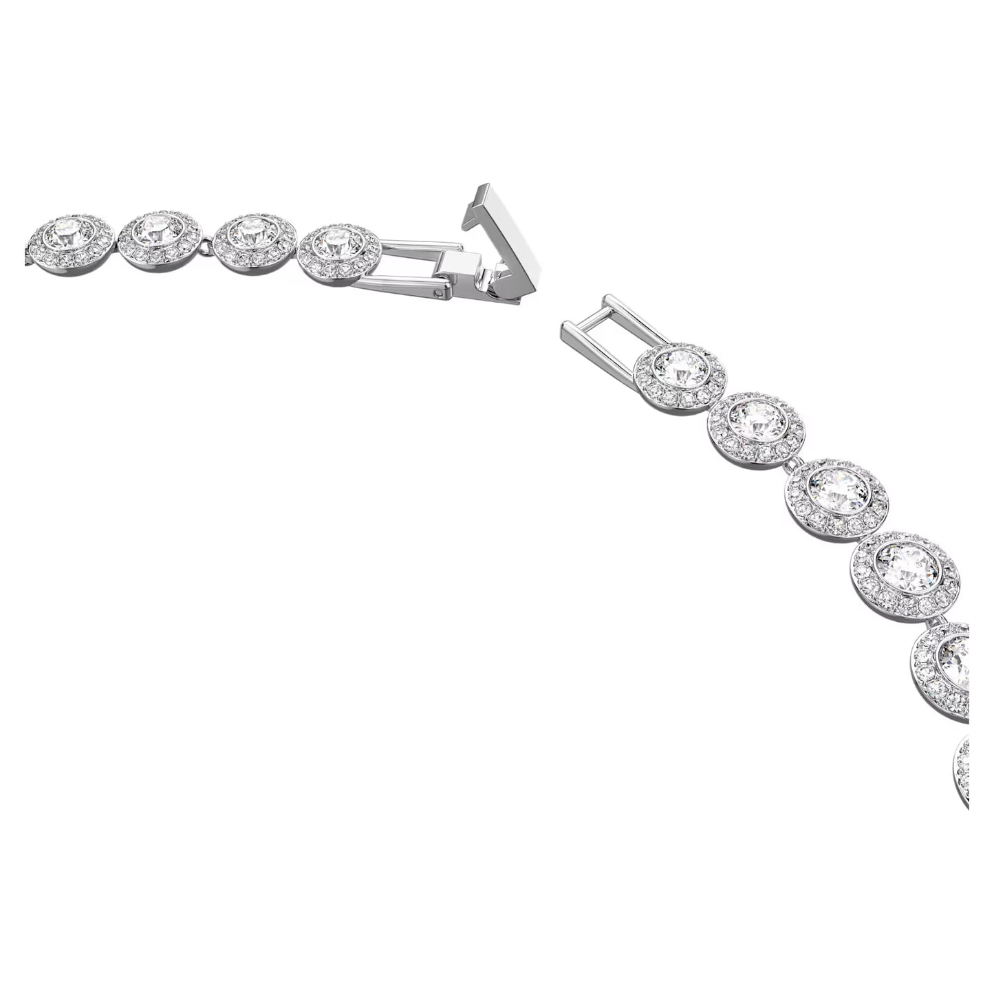 Una Angelic Tennis necklace, Round, White, Rhodium