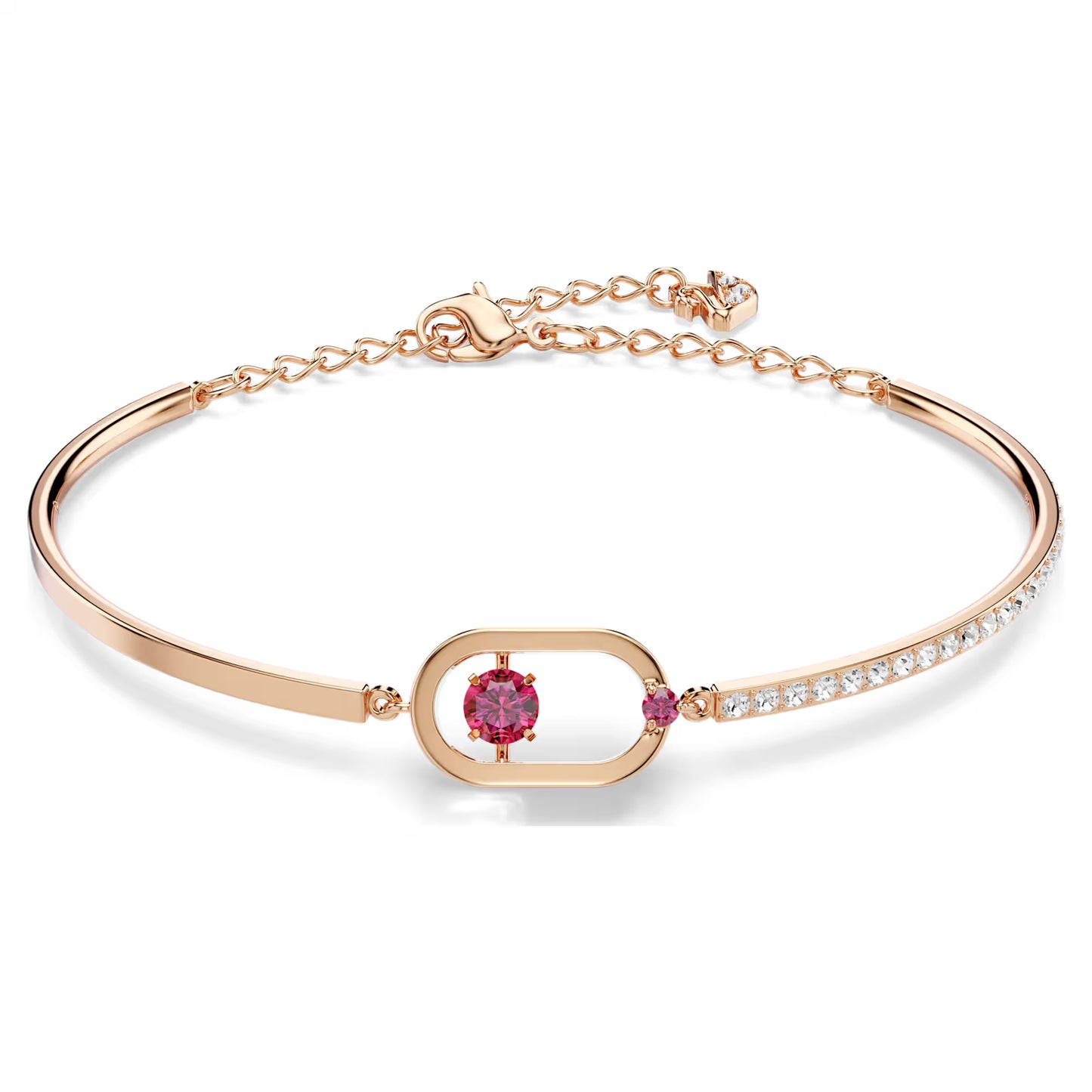 Una bracelet, Round cut, Oval shape, Red, Rose gold-tone plated