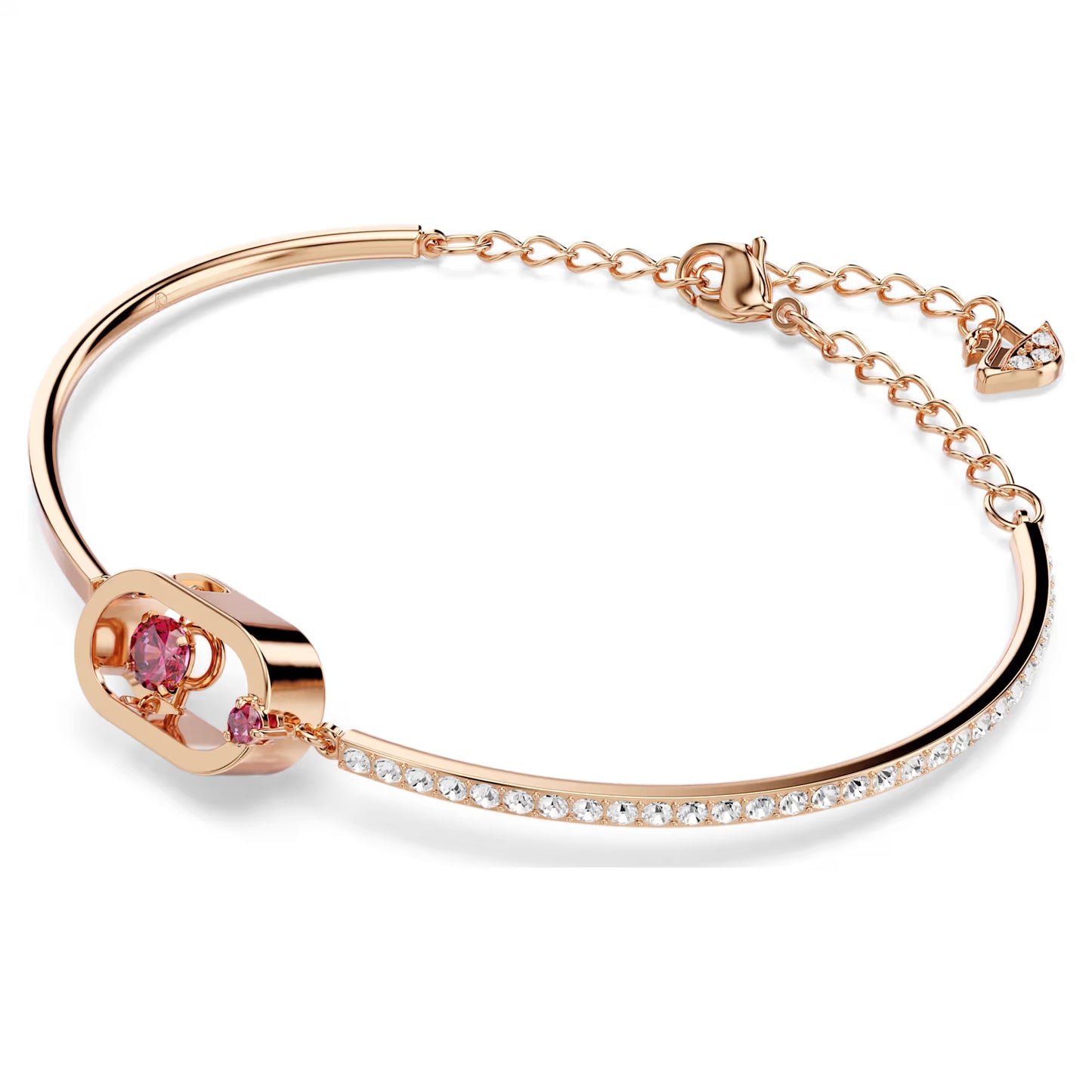 Una bracelet, Round cut, Oval shape, Red, Rose gold-tone plated