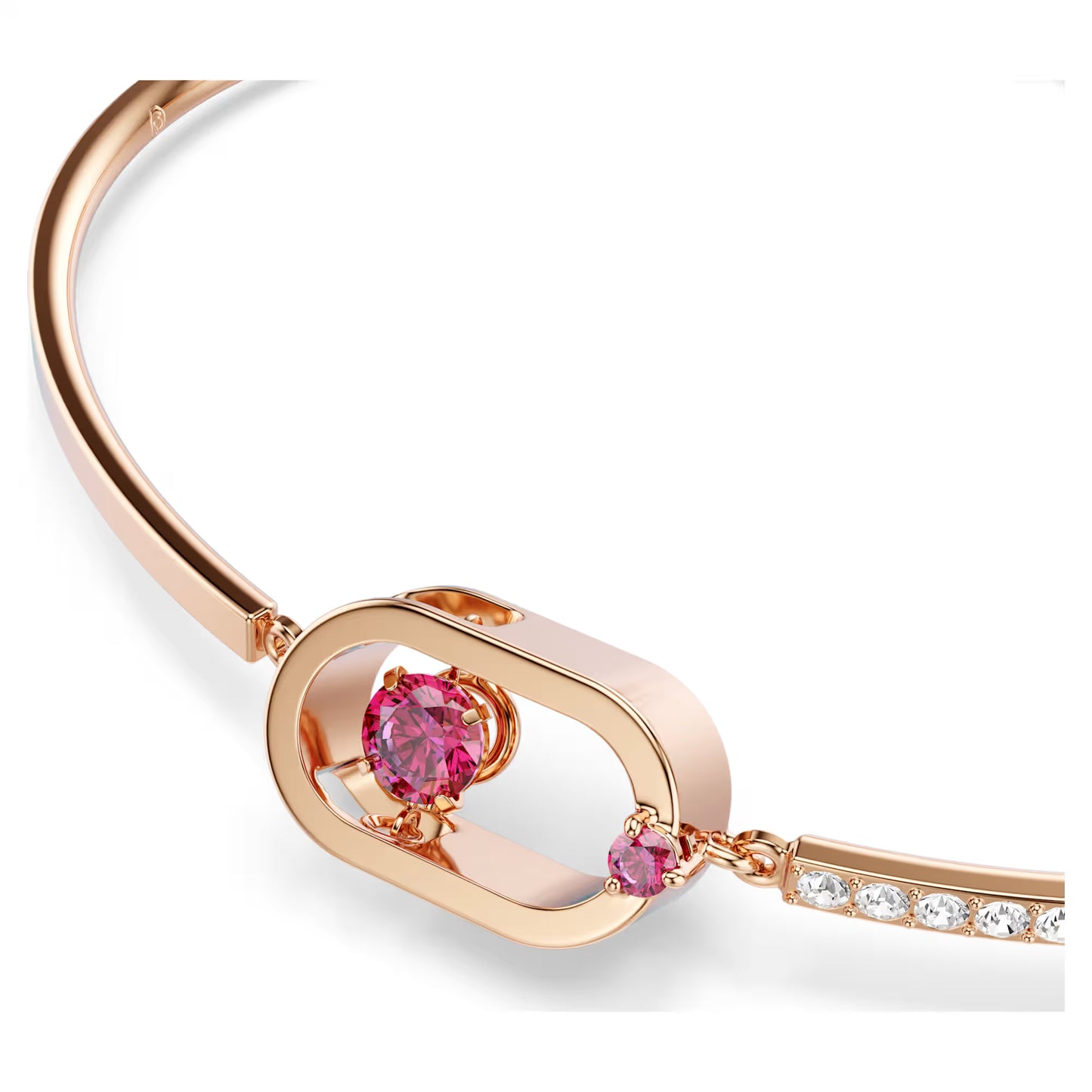 Una bracelet, Round cut, Oval shape, Red, Rose gold-tone plated