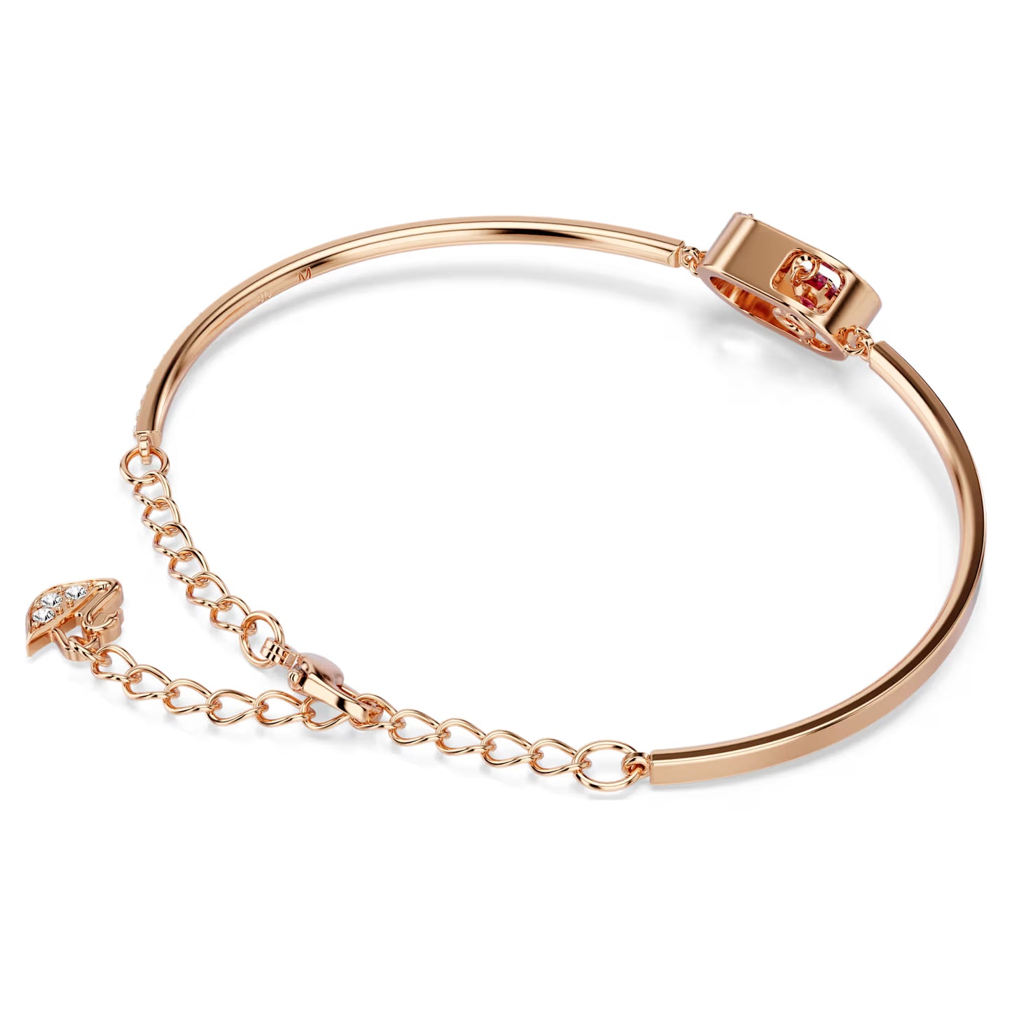 Una bracelet, Round cut, Oval shape, Red, Rose gold-tone plated
