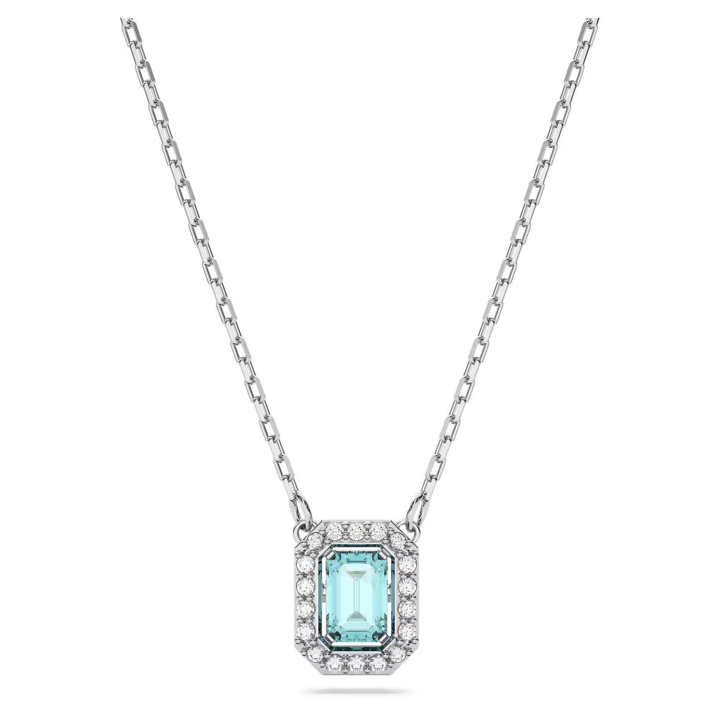 Millenia necklace, Octagon cut, Blue, Rhodium