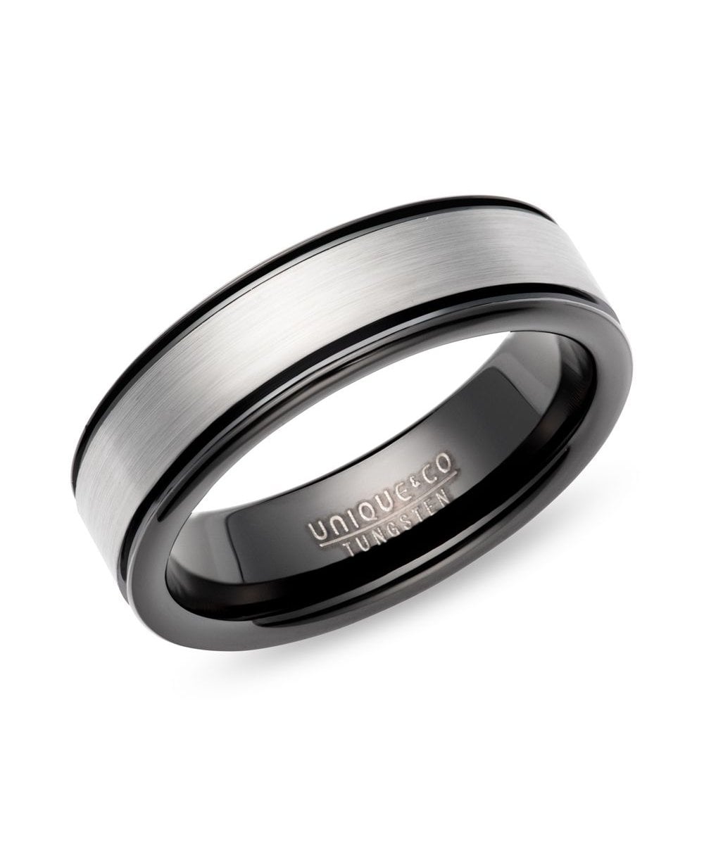 Tungsten Carbide Ring with Black IP Plating - Size 60