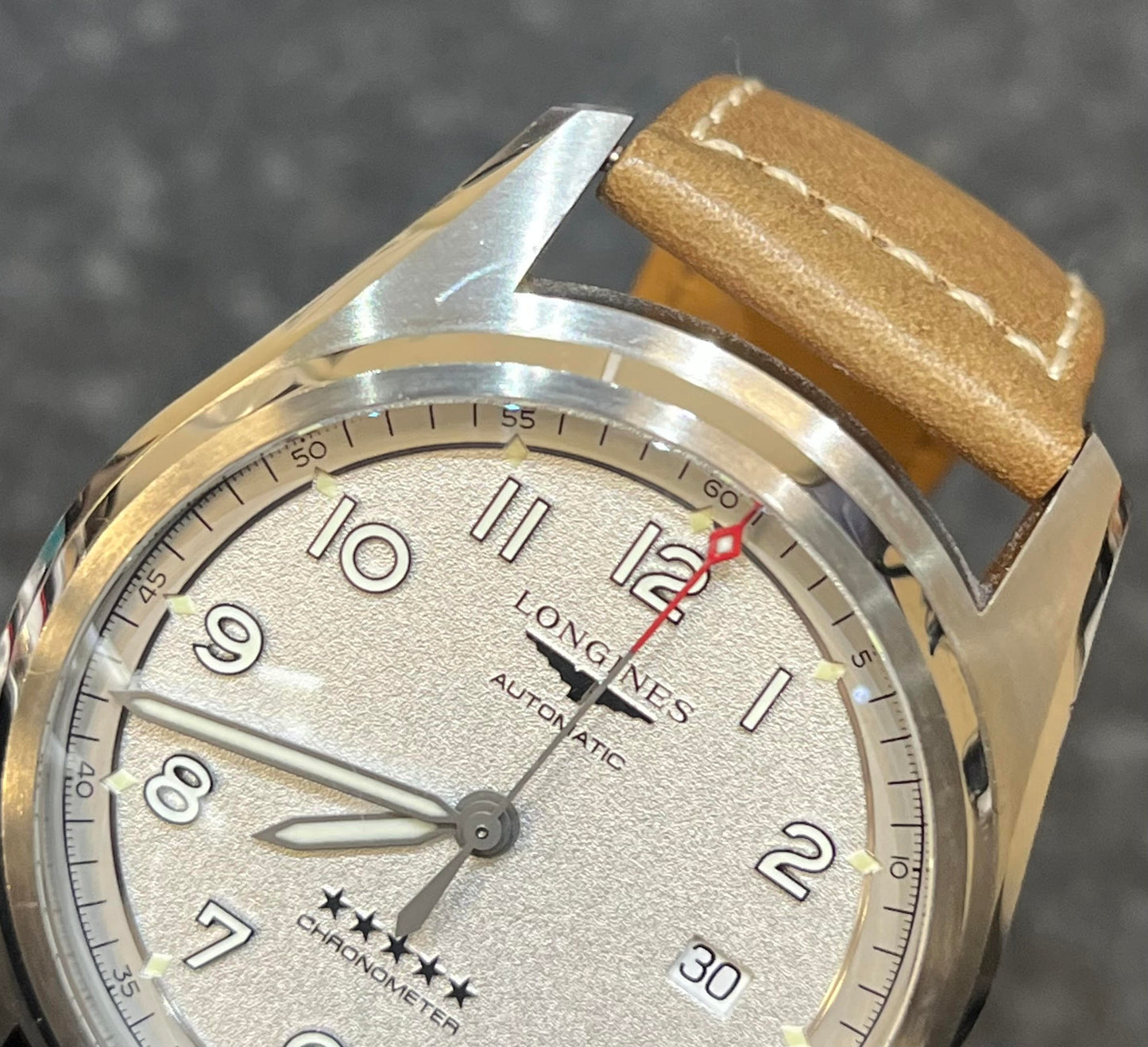 Spirit 40mm Automatic Leather Strap Watch