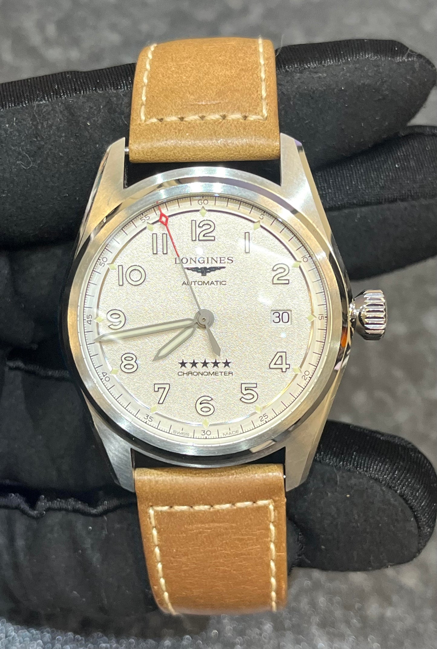 Spirit 40mm Automatic Leather Strap Watch