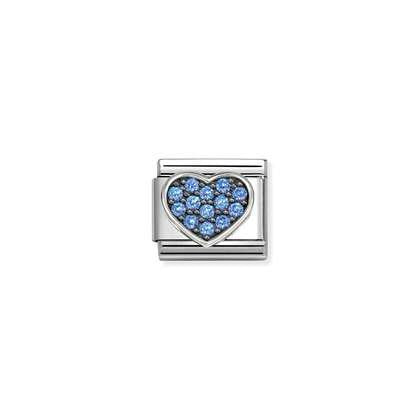 RICH light blue cz heart