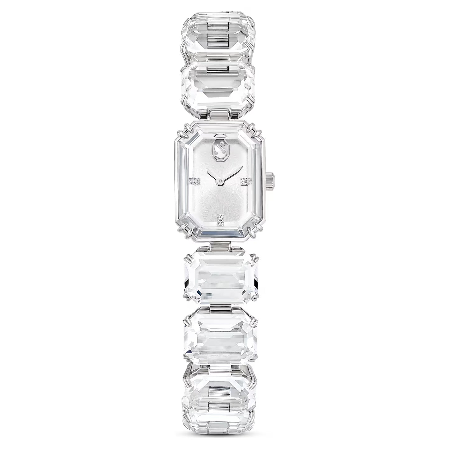 Watch Octagon cut bracelet, White, Stainless steel