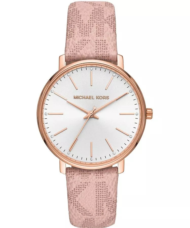 Pyper White Dial Pink Leather Strap Ladies Watch