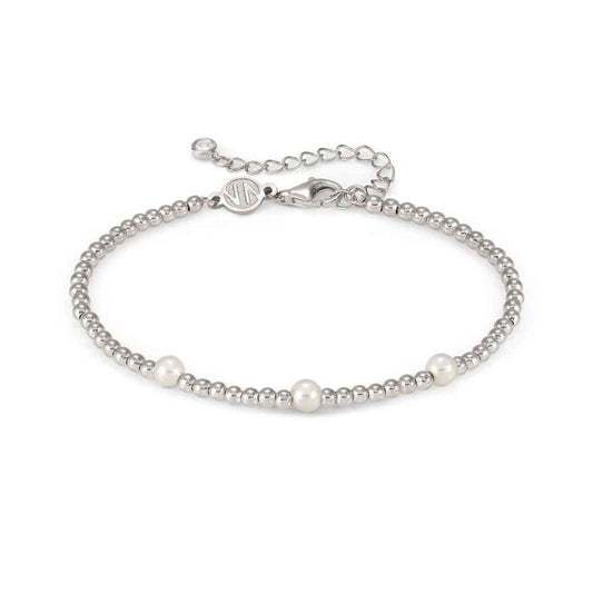 Fashion Era Silver Pearl Beaded Bracelet