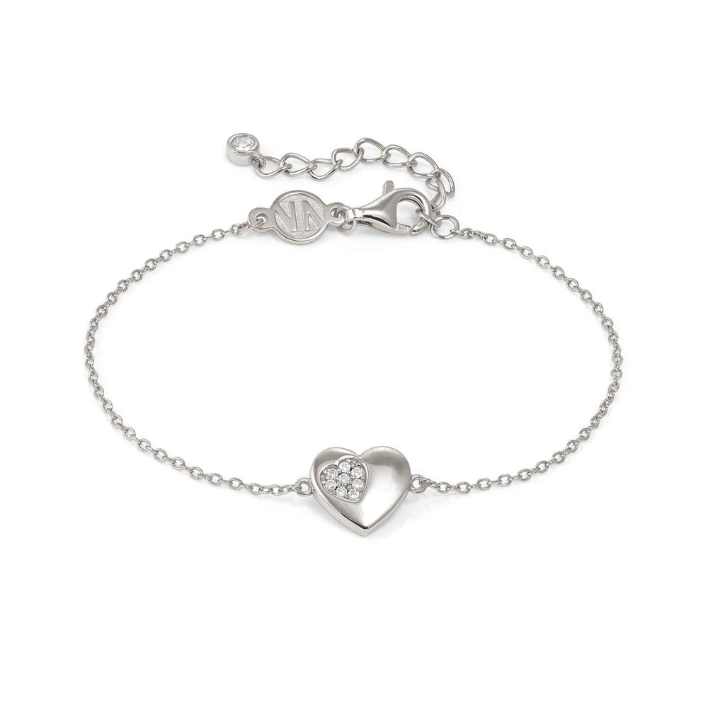 Petit Sparkle Bracelet in 925 Sterling Silver and Cubic Zirconia Heart