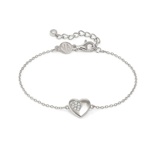 Petit Sparkle Bracelet in 925 Sterling Silver and Cubic Zirconia Heart