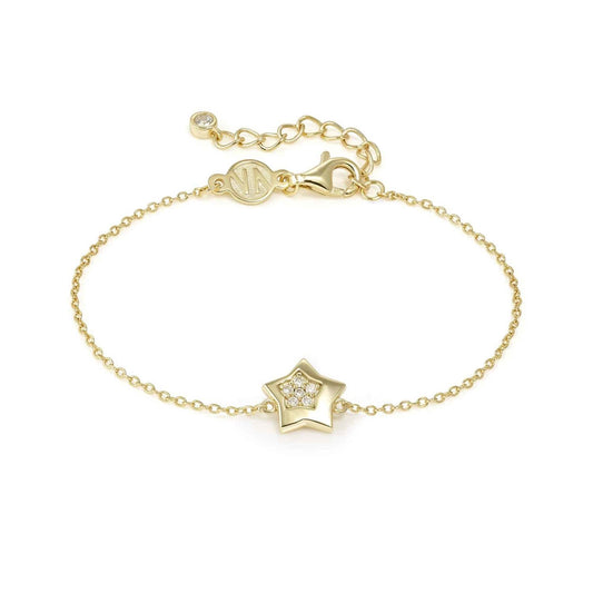 Petit Sparkle Bracelet in 925 Sterling Silver and Cubic Zirconia Gold Star