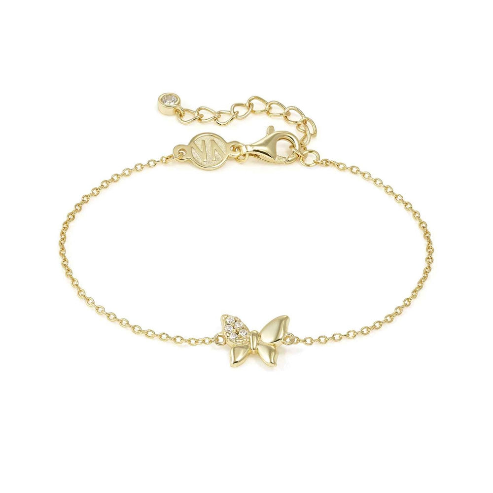 Petit Sparkle Gold Plated Butterfly Chain Bracelet