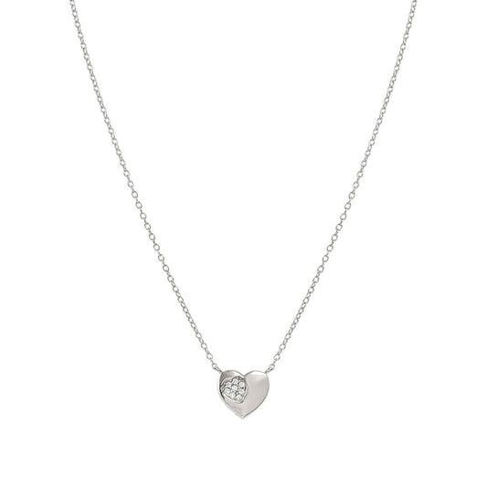 Petit Sparkle Necklace in 925 Sterling Silver and Cubic Zirconia Heart