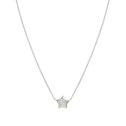 Petit Sparkle Necklace in 925 Sterling Silver and Cubic Zirconia Star