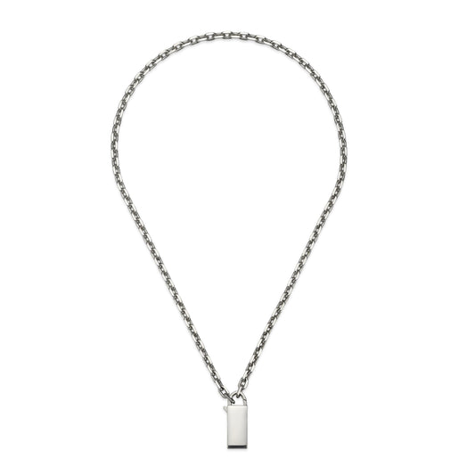 Silver GUCCI Padlock Necklace