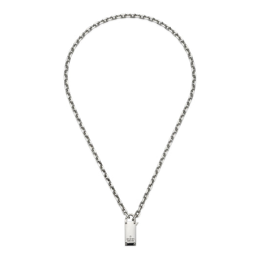 Silver GUCCI Padlock Necklace