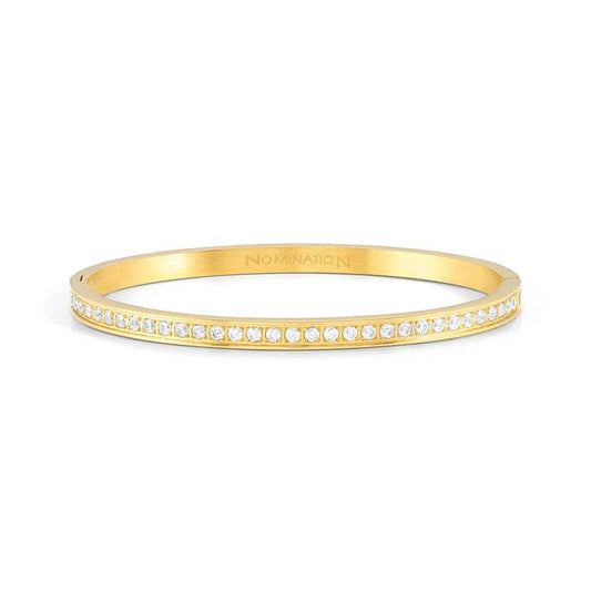 Pretty Bangles yellow gold clear stones (S)