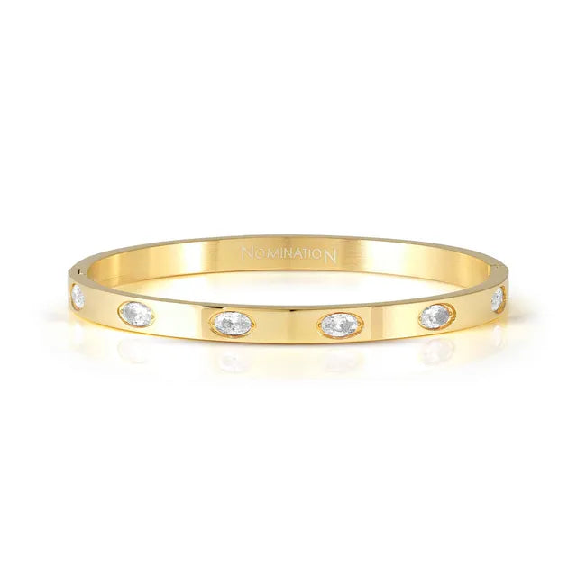 Pretty Bangles Yellow Gold Plated CZ Small Bangle