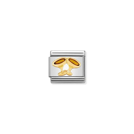 Gold Champagne Glasses Charm