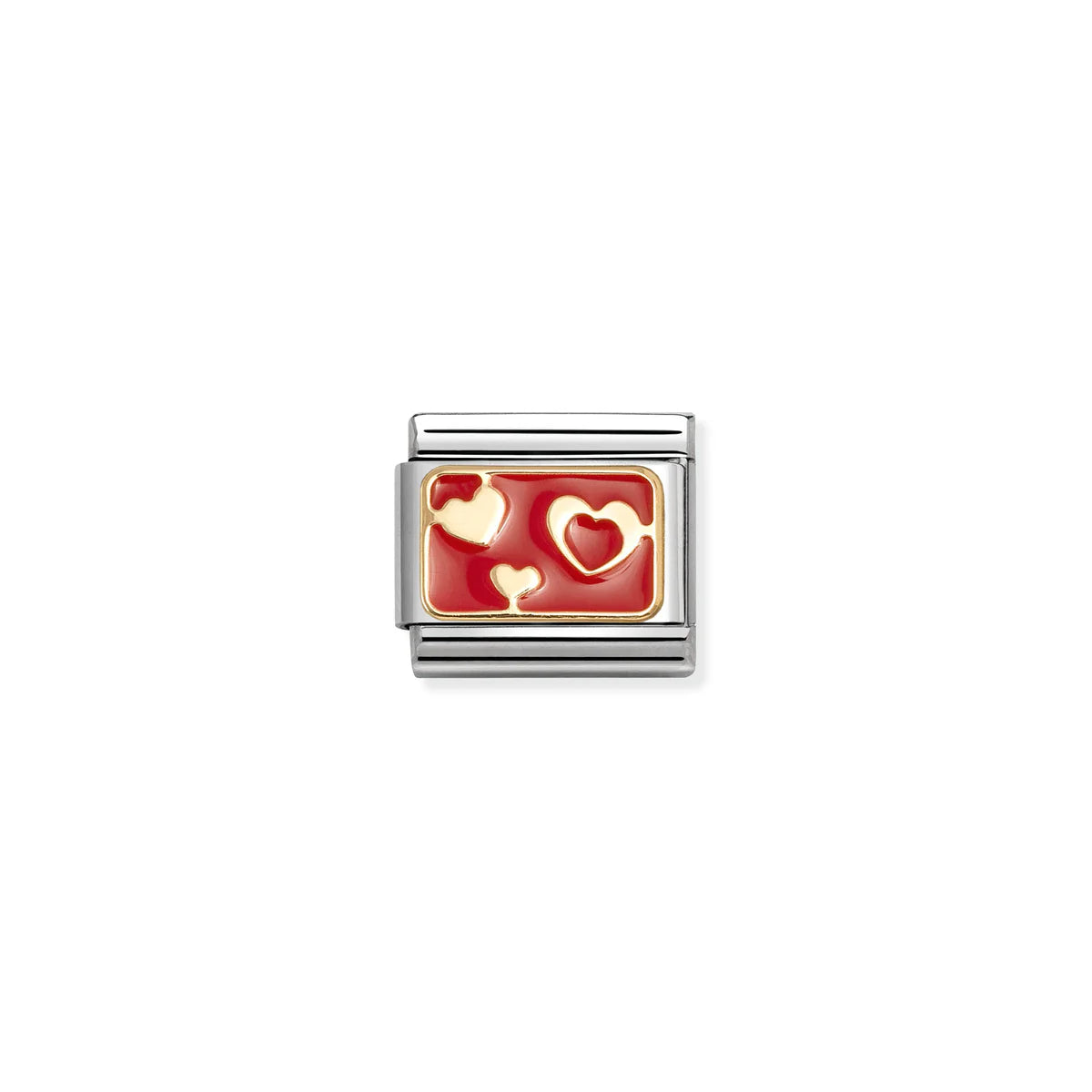 Yellow Gold Red Heart Plated Charm