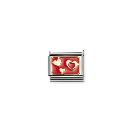 Yellow Gold Red Heart Plated Charm