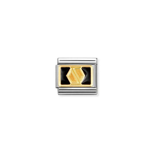 Gold Black Enamel Screw Charm