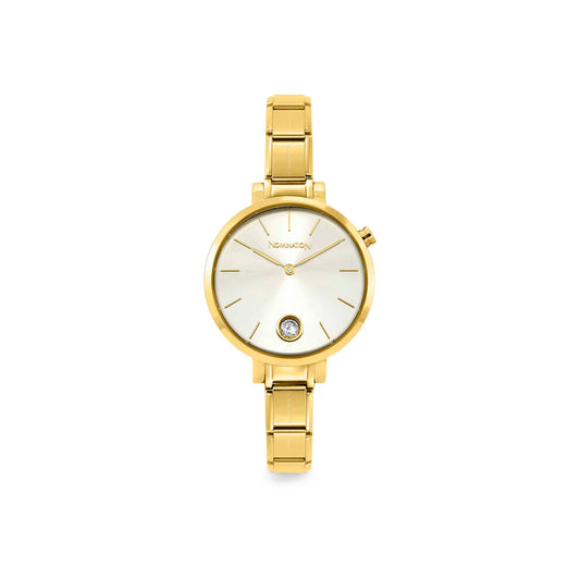 Classic Paris Gold Tone Steel Strap Watch