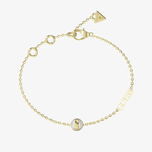 Calypso Gold Tone Crystal Beaded Logo Bracelet