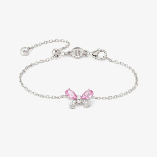 Shine Me Up Bracelet in 925 Silver and Cubic Zirconia White/Pink Bow