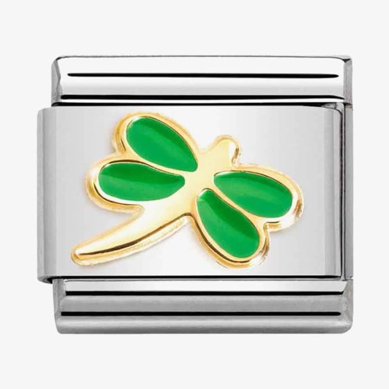 Yellow gold green dragon fly