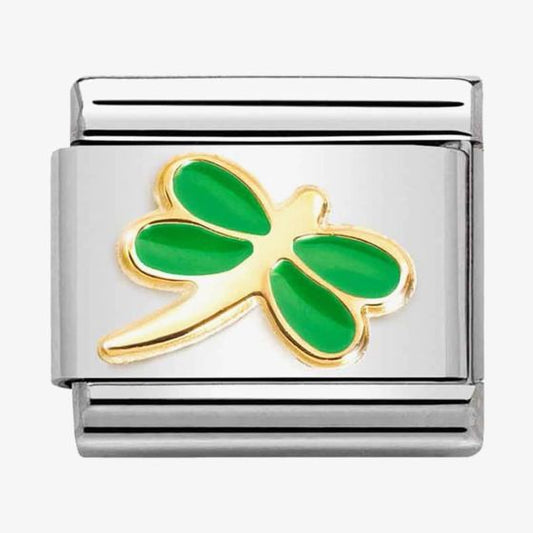 Yellow gold green dragon fly