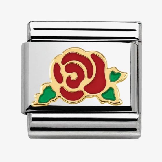 Yellow gold red rose