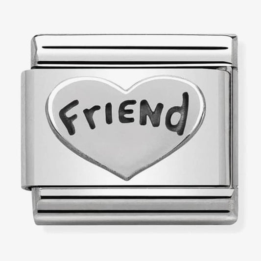 Classic Silver Friend Heart Charm