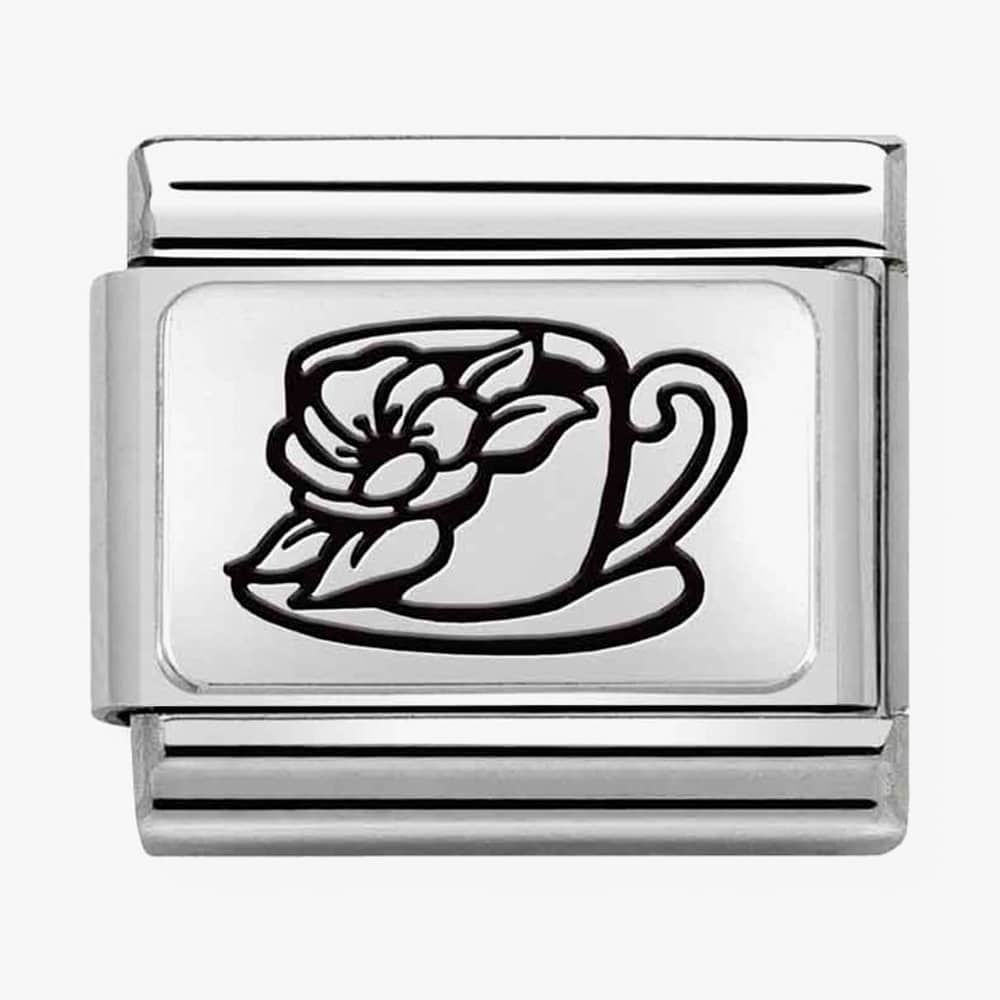 Silver cup with flowers