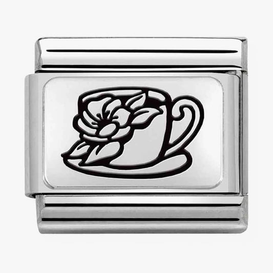 Silver cup with flowers
