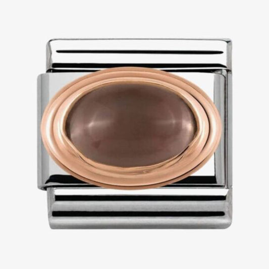 9ct Rose Gold Oval Smokey Quartz