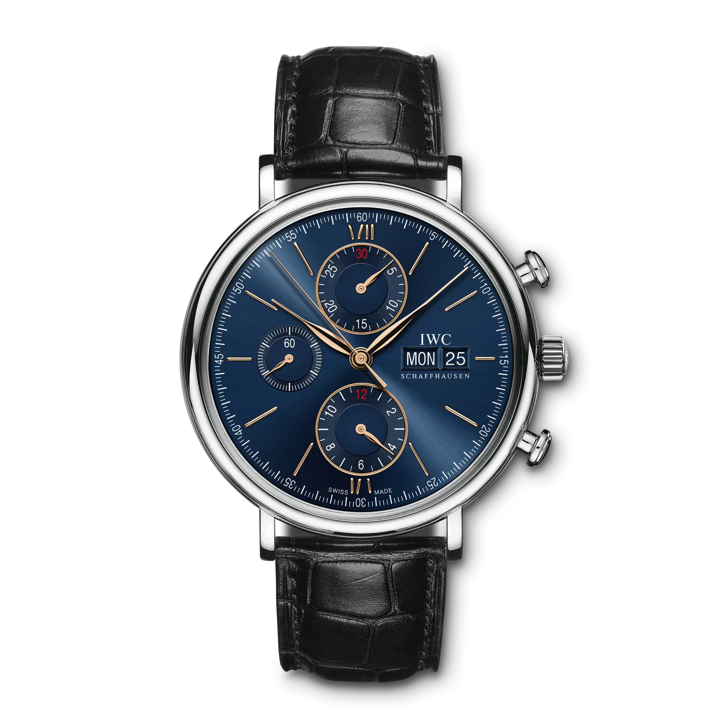 Portofino Chronograph 42mm Automatic Leather Strap Watch