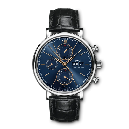 Portofino Chronograph 42mm Automatic Leather Strap Watch