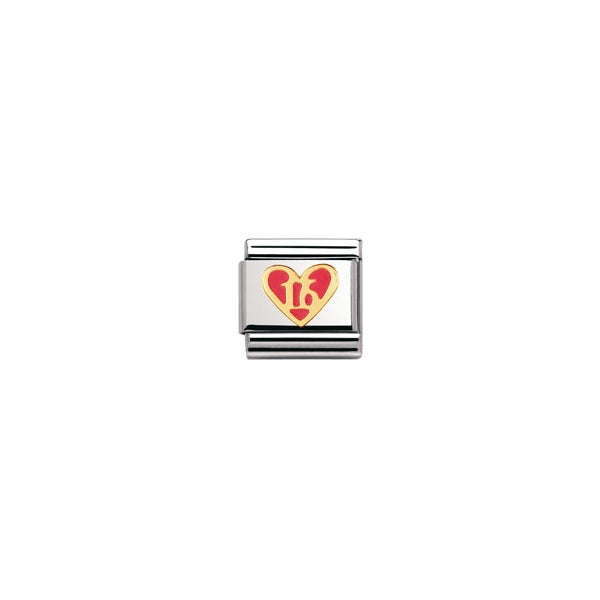 Gold Pink Heart Sweet 16 Charm