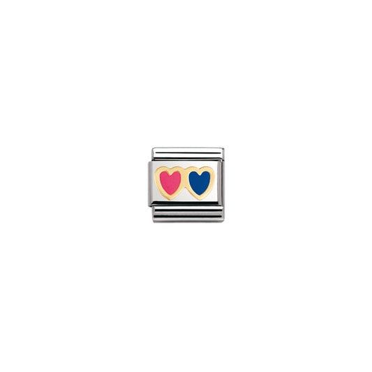 Red and blue hearts