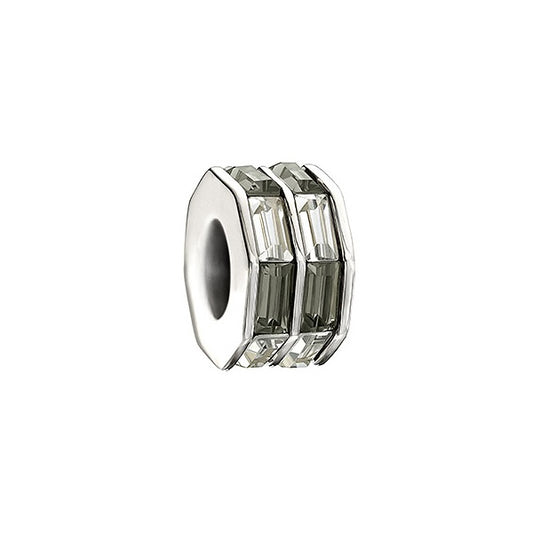 Double Baguette Black & White Charm 2083-0398