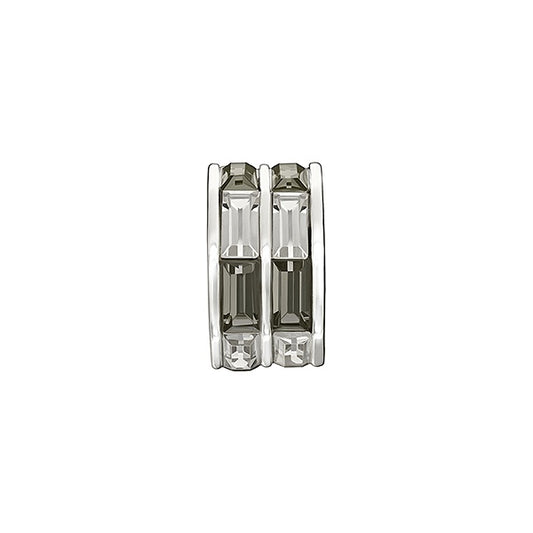 Double Baguette Black & White Charm 2083-0398