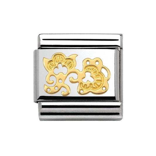 Classic Cashmere Flower Buds Gold Charm